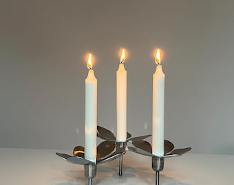 Candelabro vintage de IKEA de Monika Mulder - Diseño sueco de los años 90 - Candelabro de tres brazos