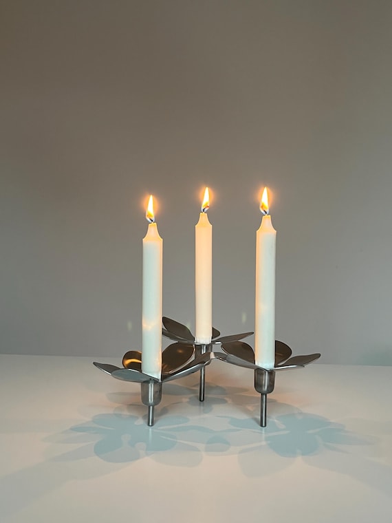 Vintage 1990s IKEA Stainless Steel Candleholder by Monika Mulder | Scandinavian Minimalist Design
