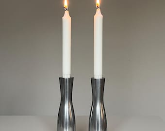 Candelabros de aluminio vintage de IKEA, década de 1990, de Erika Pekkari, juego de 2 / Diseño minimalista escandinavo