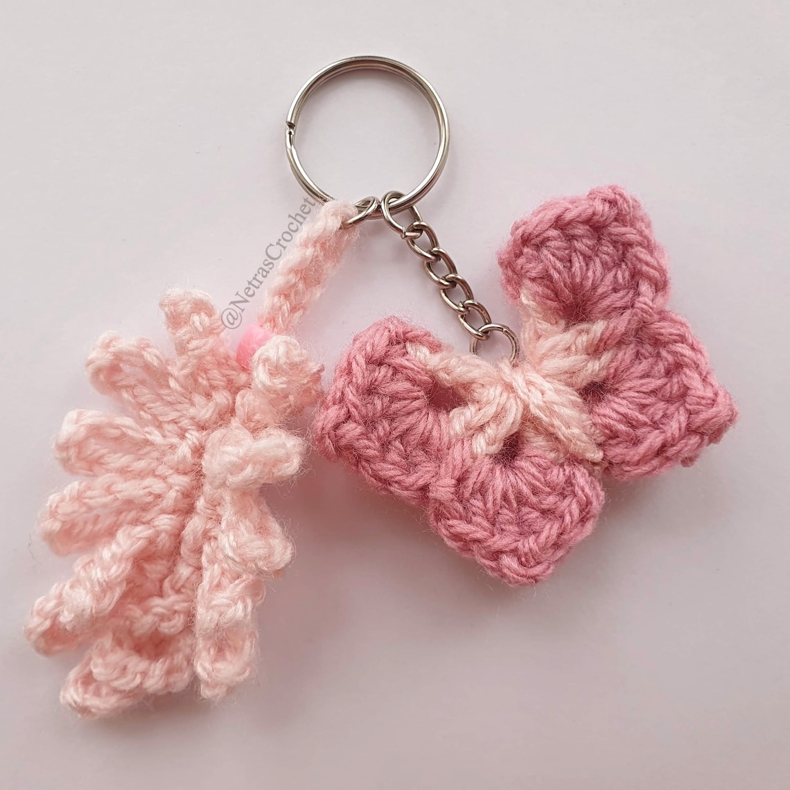 Crochet Butterfly Keychains Handmade Keychain Accessories Etsy