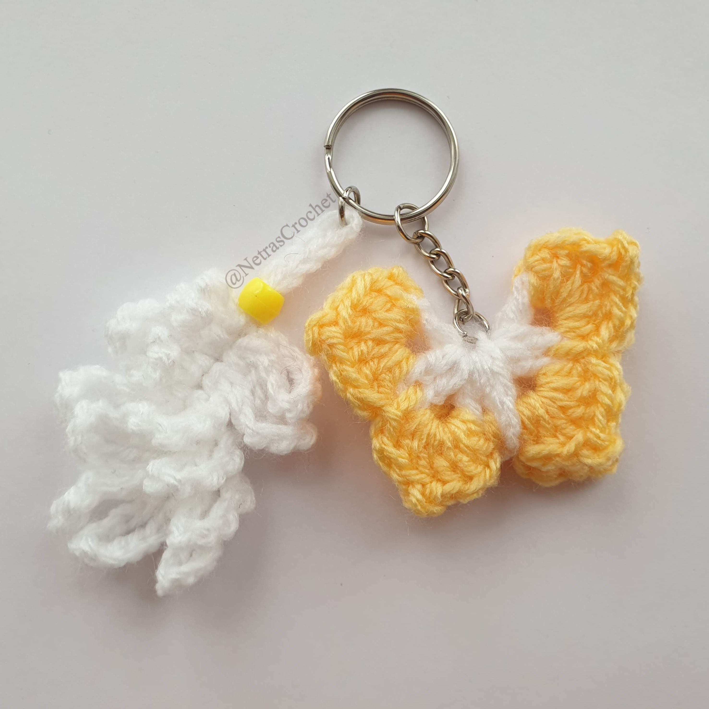 Crochet Butterfly Keychains Handmade Keychain Accessories Etsy