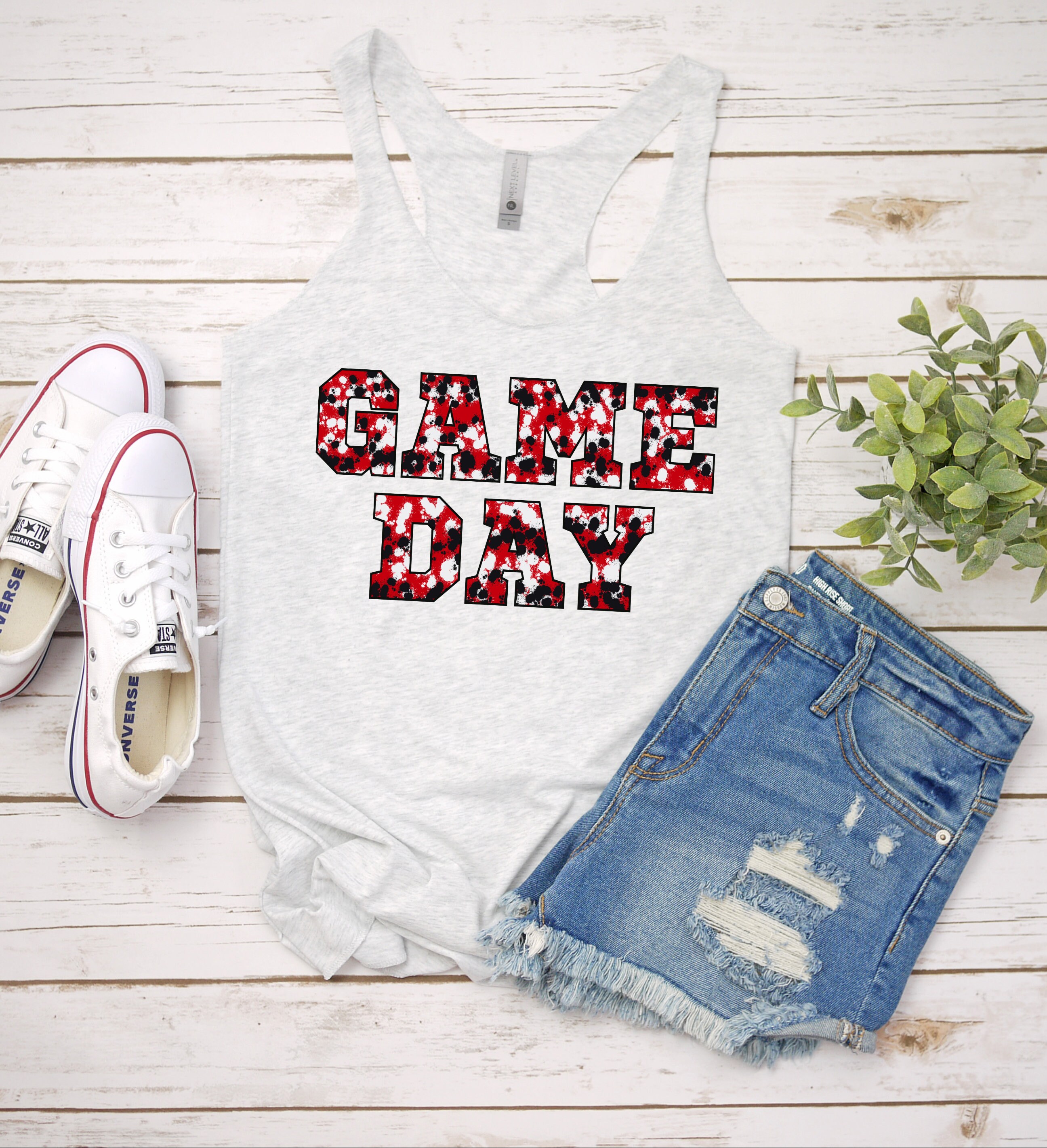 Red White and Black Paint Splatter GAME DAY Digital Etsy