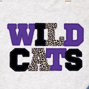 Faux Applikation Lila, Schwarz und Leopard WILDCATS | Digitaler Download | PNG