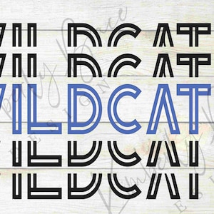 Wildcats Royal Blue | Stacked | Sublimation Digital Download PNG
