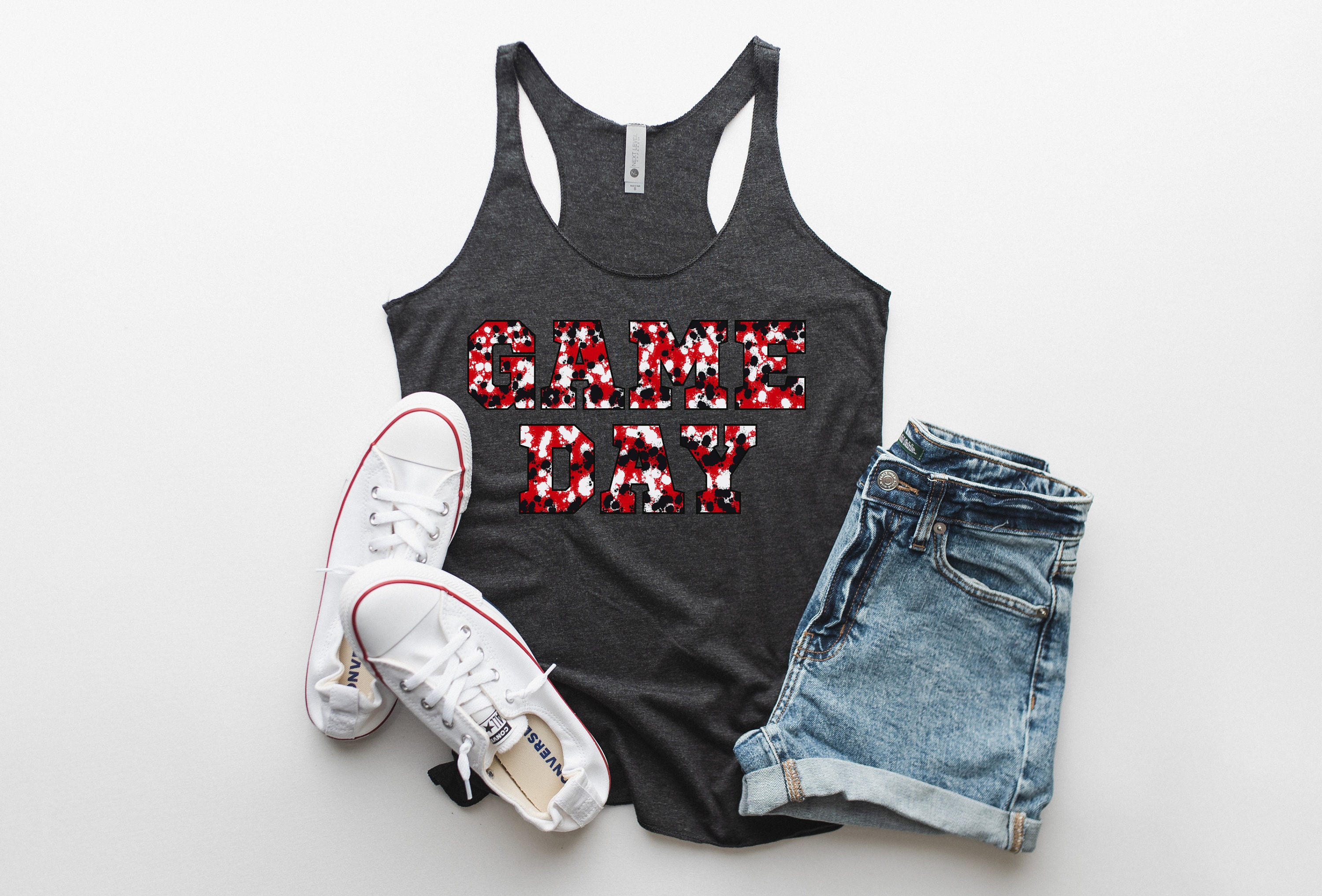 Red White and Black Paint Splatter GAME DAY Digital Etsy