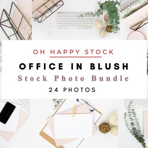 Office In Blush Stock Photo Bundle / Styled Stock Photos / 24 Lifestyle Branding Images for Your Business