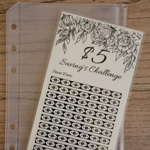 5 Dollar Savings Challenge, A6 Laminated Savings Tracker