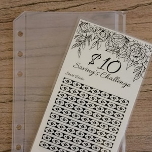 10 Dollar Saving Challenge, A6 Laminated Savings Tracker