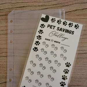 Pet Savings Challenge, A6 Laminated Savings Tracker