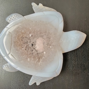 Druzy Agate Crystal Turtle Carvings