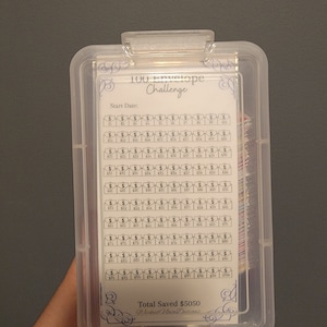 Boîte de 100 enveloppes, défis d'économies, enveloppes plastifiées et tracker
