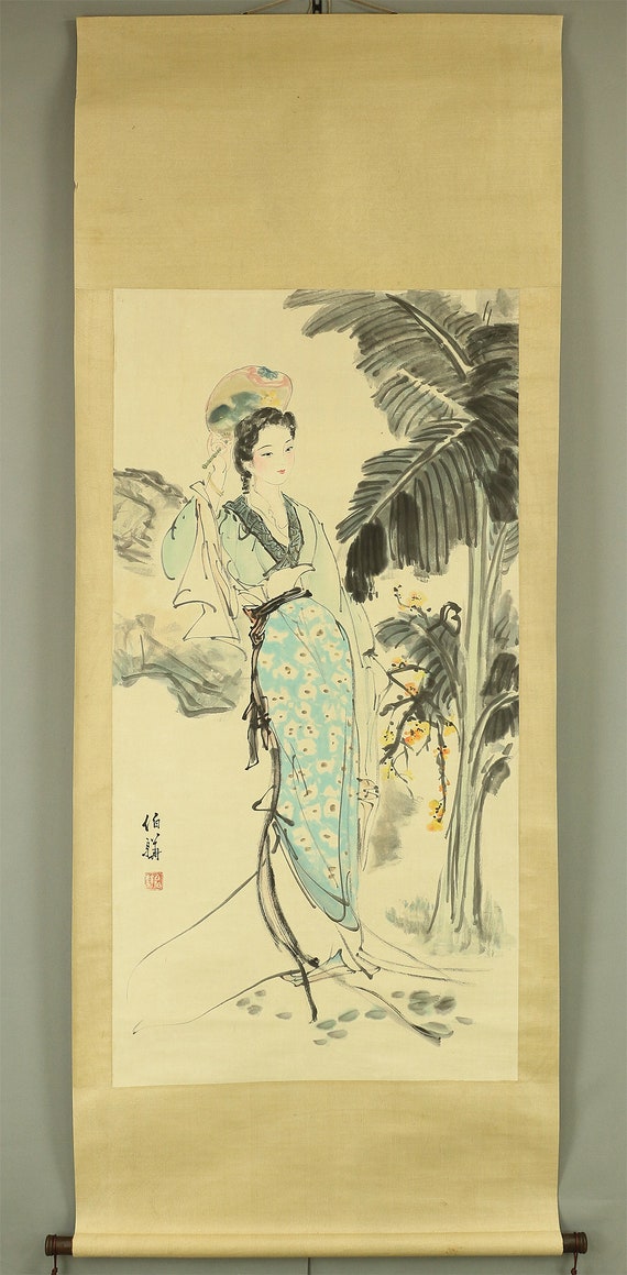 掛け軸 中国 中国書画 中国の近代美術巨匠 行く馬 陳少梅 八駿図 八馬