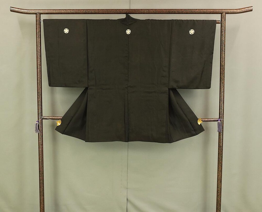 Haori Japanese Men's Kimono Coat Black Lining White KI185 - Etsy