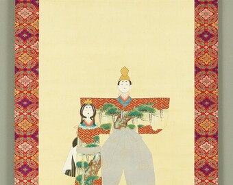 舜宗 SHUNSO 立雛人形 掛け軸 桃祭り ひな祭り 女の子の日 御色具 箱