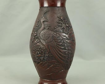 九谷幸仙 九谷幸仙 金彩九谷焼 花鳥図 金魚柄 飾り花瓶 45.8cm VA316