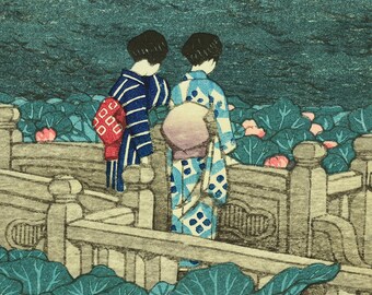 川瀬巴水 Kawase Hasui 1883-1957 Woodblock Print芝弁天池shiba 川瀬巴水 Kawase Hasui 1883-1957 Woodblock Print芝弁天池shiba