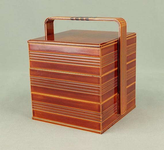 飛騨春慶塗 飛騨春慶漆器 携帯用三段重箱 小重箱 VA617 - Etsy 日本