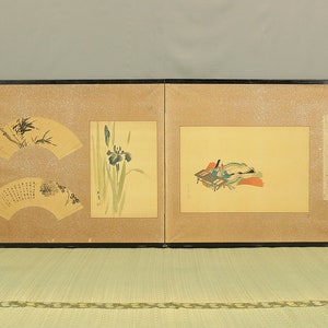 Japanese Furosaki Byobu room divider 2 panels Folding Screen V868