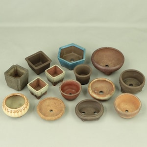 Vaso de cerâmica japonês pequeno para bonsai 14 peças VA566