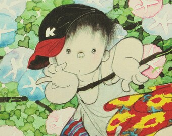 中島潔 Nakashima Kiyoshi (b1943) Japanese Art Lithograph「夏の詩