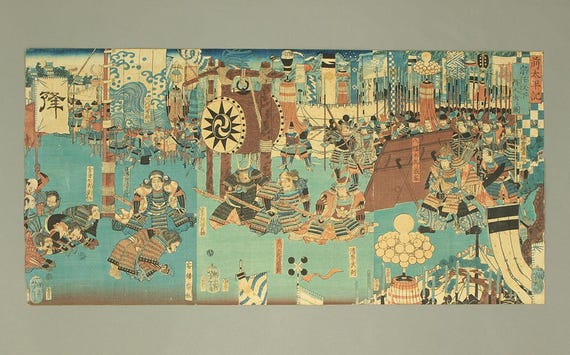月岡芳年 Tsukioka Yoshitoshi (1839-1892) Original Triptych