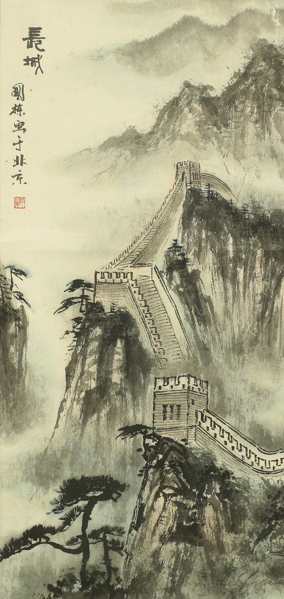 Chinese Kakejiku Kakemono Wall Hanging Scroll / Great Wall