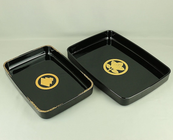 D. Wentworth Porter 水彩画 限定版138/500 Echizen Lacquerware Square Tray (obon) Large Small 2pcs