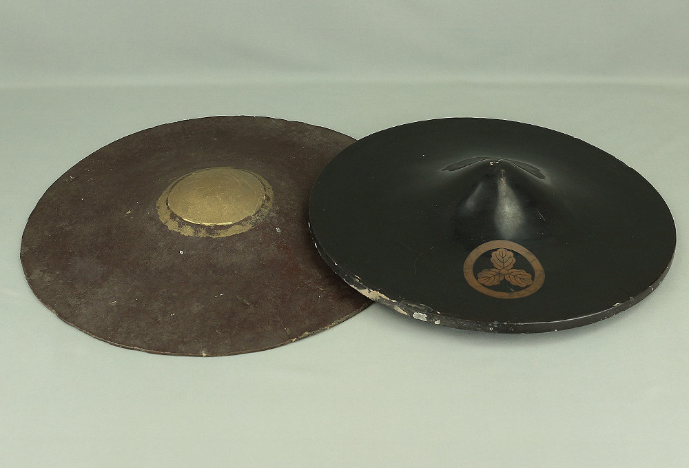 【レトロ】陣笠　サムライ Jingasa 2pcs Japanese Samurai Hat Helmet V972 the Brown One is