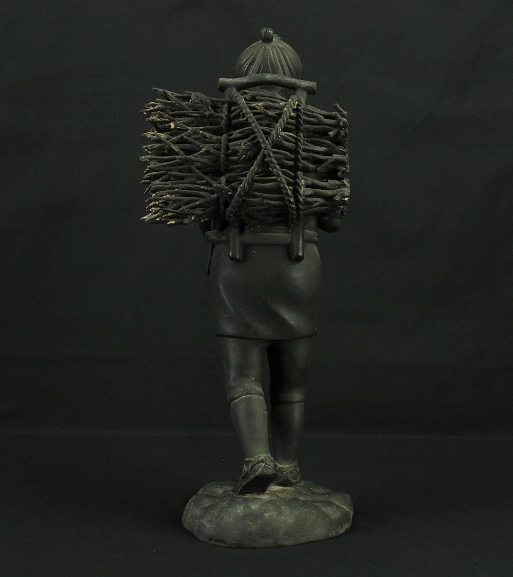二宮金次郎　二宮尊徳　銅像　置物　昭和レトロ 二宮金次郎・二宮尊徳 銅像 45 cm 6.2kg 置物 VA746 - Etsy 日本