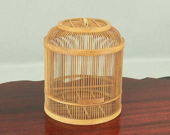 Japanese bamboo craft vintage handmade artisanal birdcage for small bird V733