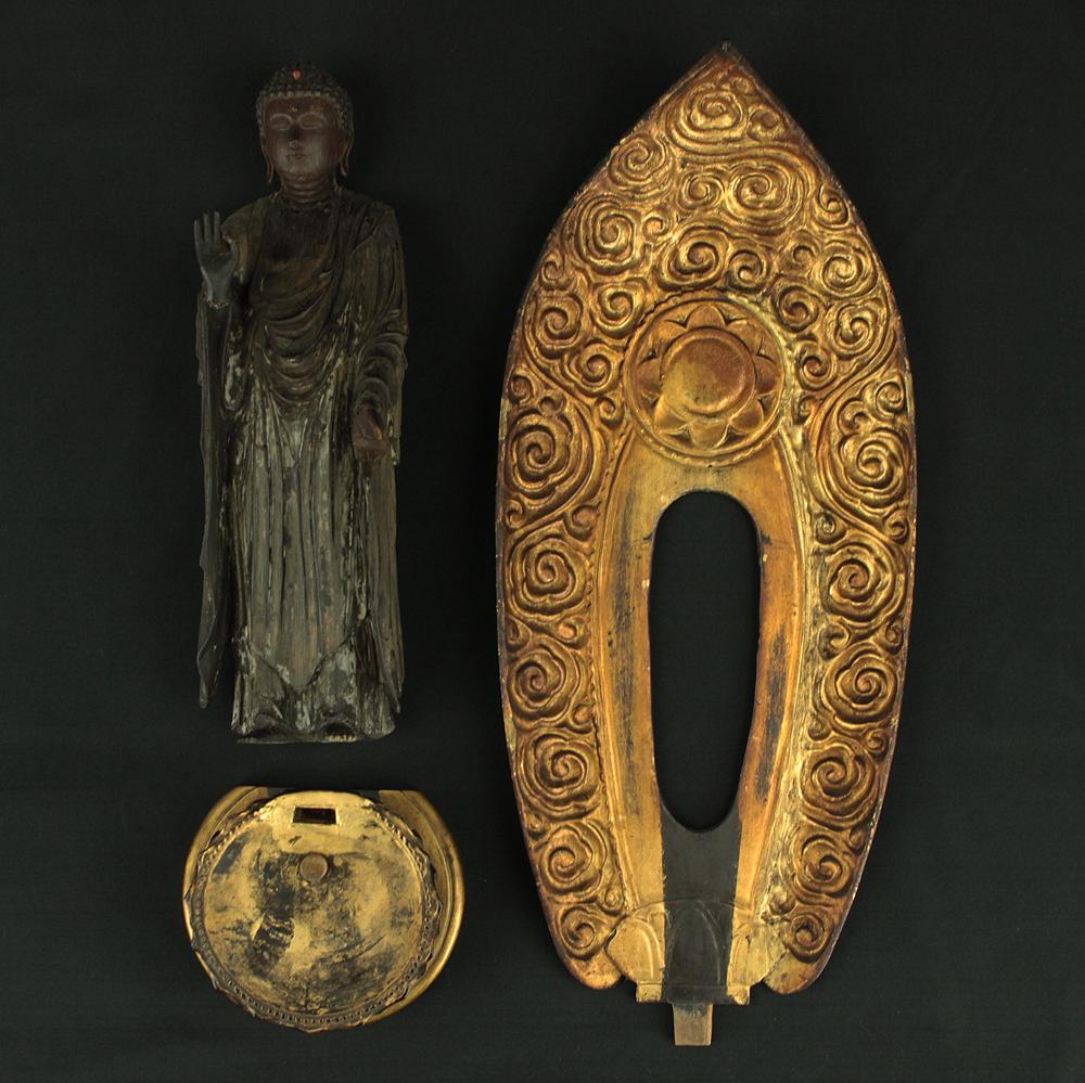 Amida Nyorai 阿弥陀如来 (amitābha) 45.5cm Buddhism Gilt Lacquer