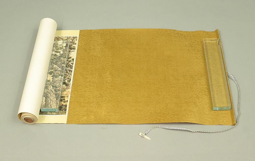 巻物　郞世寧百駿圖 巻物 郞世寧百駿圖 Reproduction scroll of old painting - Silk