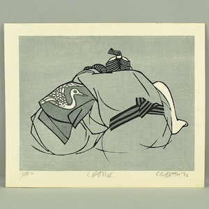 Clifton karhu クリフトン・カーフ 1972 Japanese art Original Woodblock Print / Signs Of Love &quot;Crane&quot; Signed and numbered by the artist 18/50 - NW172