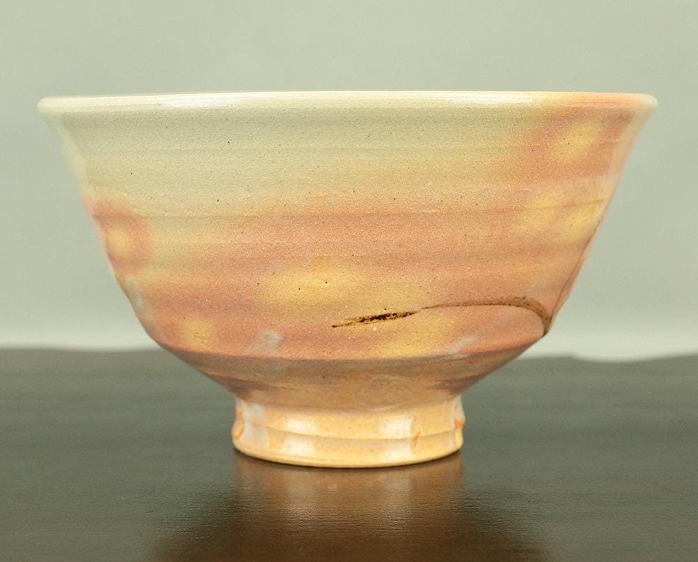 葉と橙色の花の茶碗 Ys7161680 Zongsou Hagi Written Works Made Nihua Imitation