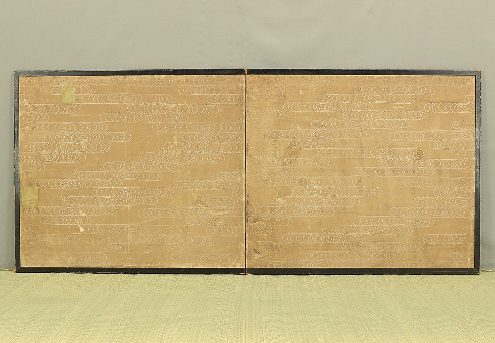 洋風屏風 日本製 風炉先 屏風 間仕切り 2枚組 折りたたみ式スクリーン V868