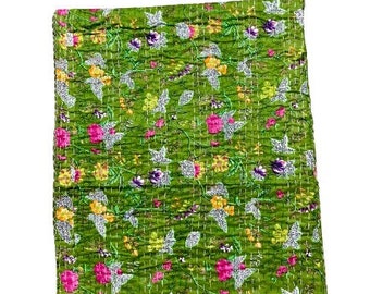 Vintage Kantha Quilt indische handgemachte werfen Wendedecke Tagesdecke Baumwollstoff Boho boho Quilt schicke Bettwäsche Bettdecke