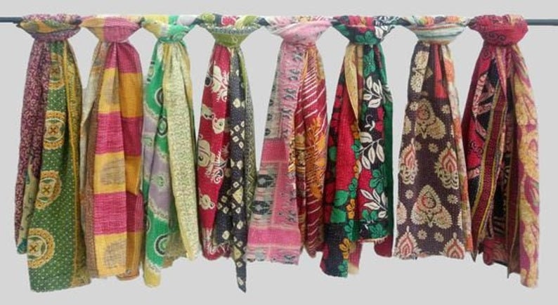 Wholesale Lot of Cotton Indian Vintage Kantha Scarf Scarves - Etsy