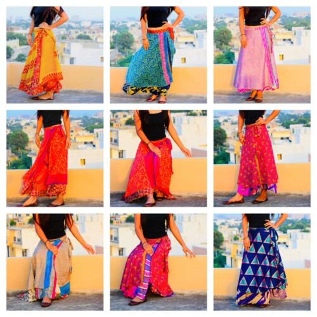 Wool Silk Twin Flower Skirt