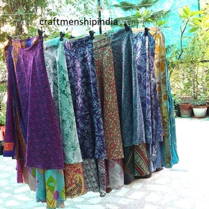 Wholesale Lot of Indian 2 Layer Vintage 36 Long Silk Skirts Women Wrap ...