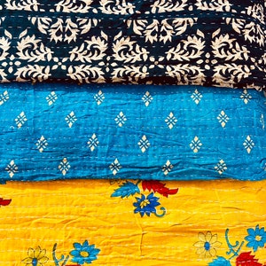 Vintage Kantha Quilt, indische Sari Quilt Kantha Decke, antike Kantha Twin Tagesdecke Bettwäsche, Boho Kantha Quilts Hippie Bild 6