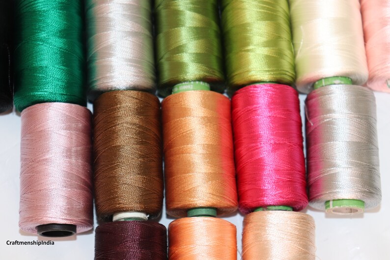 75 Spools of silk thread Indian Art silk embroidery threads Etsy