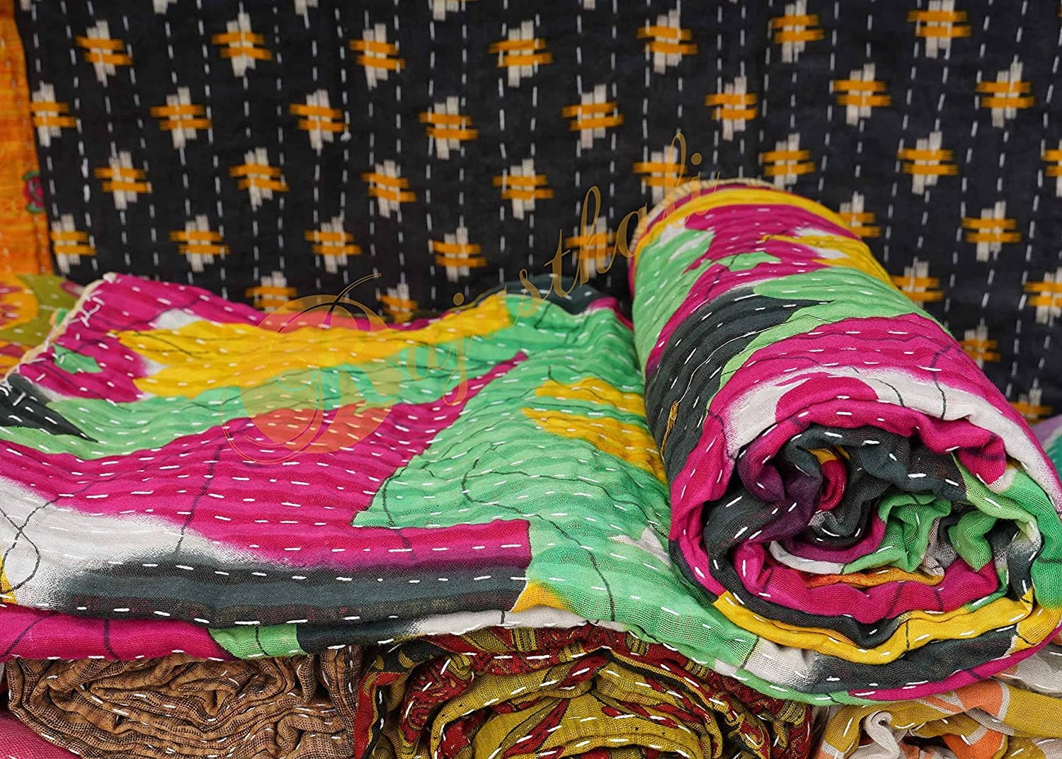 Vintage Kantha Quilt Throw Kantha Blanket Indian Kantha Etsy