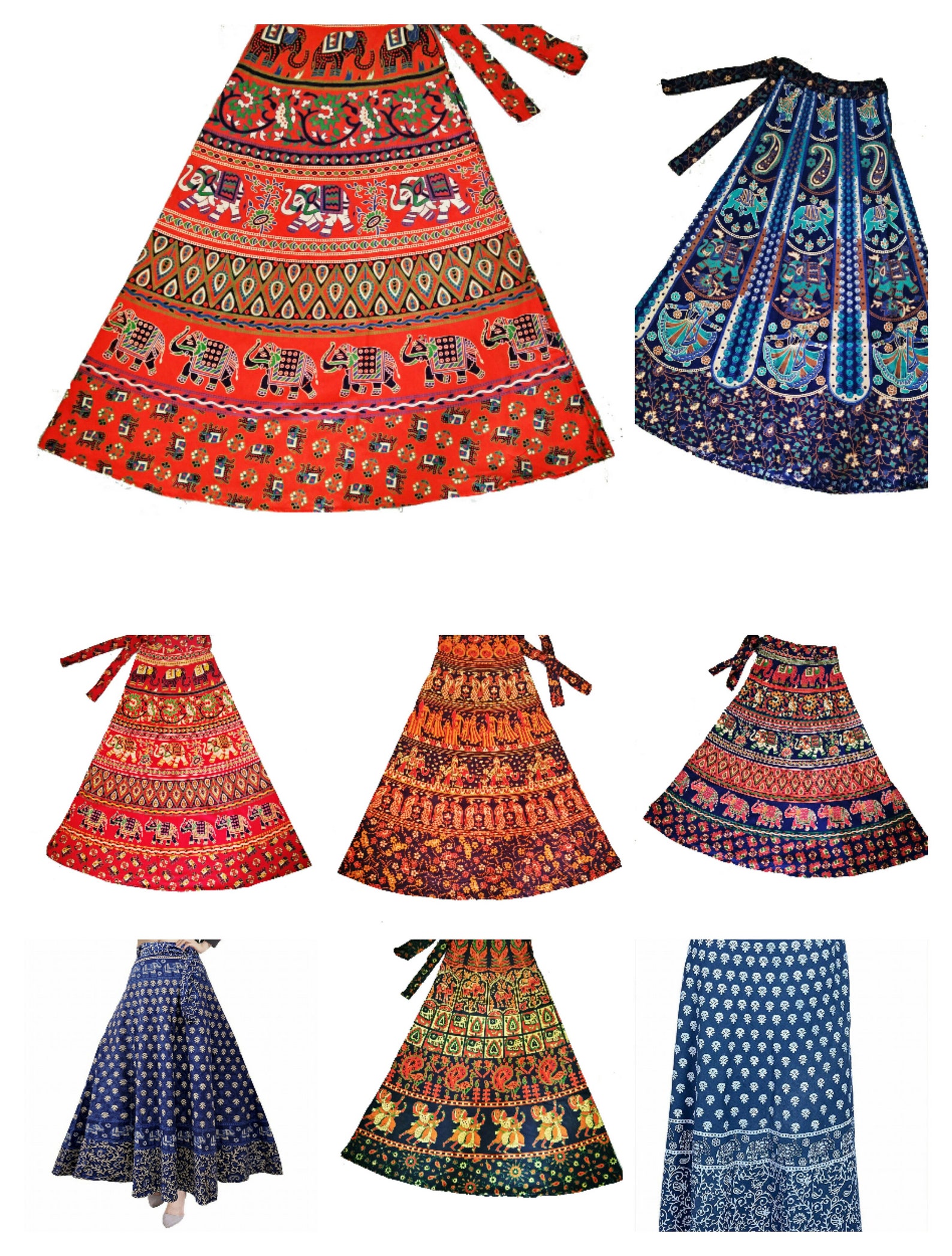 25 Pcs Lot Hippie Multi Colourful Cotton Wrap Around Skirt - Etsy