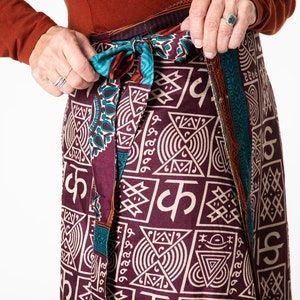Silk Sari Long Wrap Skirts Bohemian Reversible Quality Silk Magic Maxi Skirts Darn Good Yarn Skirts image 8