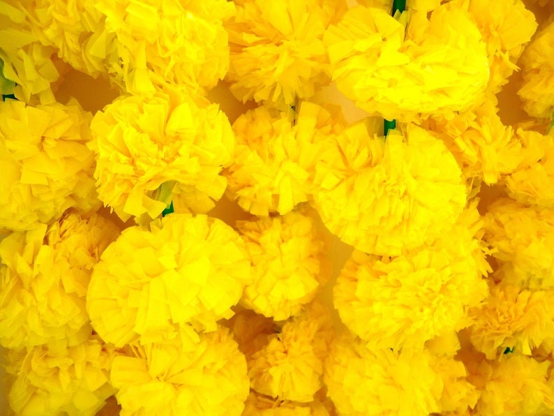 Lot Of Artificial Marigold Flower Garlands Vine Wedding Indian Etsy
