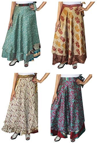 3 PC Lot 2 Layer Wrap Vintage Silk Skirt Floral Silk Skirt - Etsy