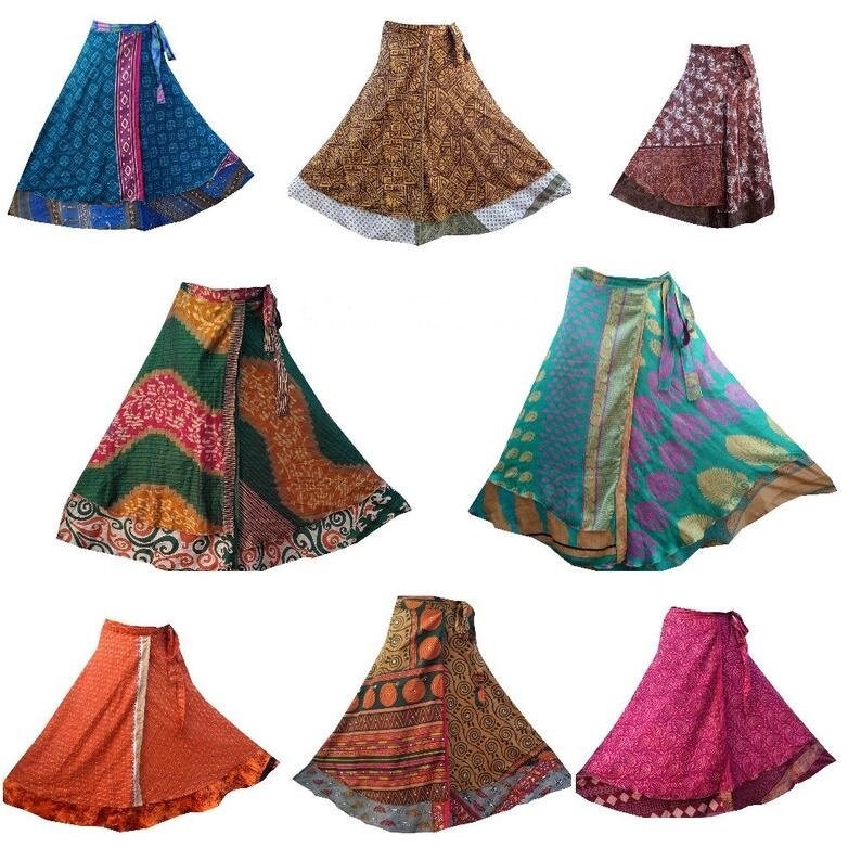 Indian Vintage Silk Wrap Skirts Wholesale Lot assorted - Etsy