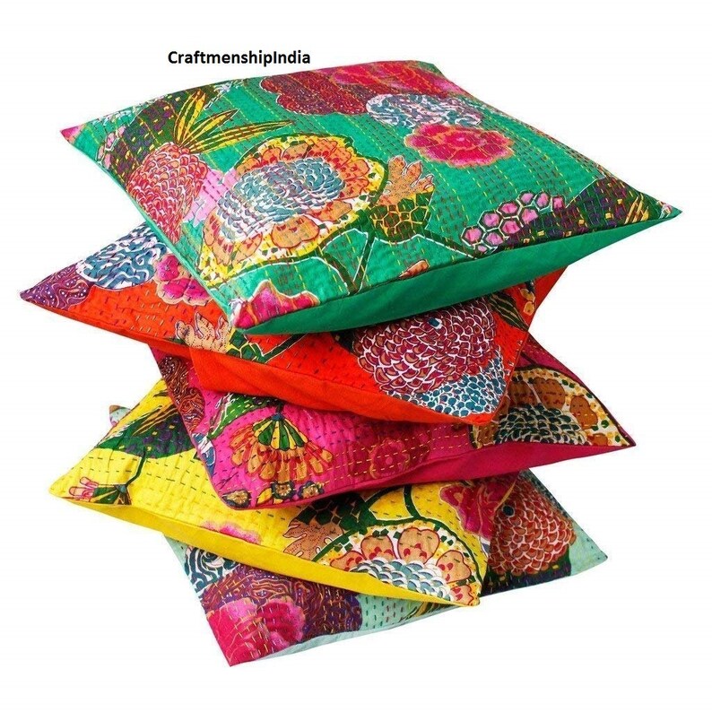 Wholesale Lot of Indian Kantha Work Cushion Covers 16x16 Etsy