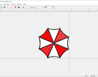 Diseño de bordado de parche de Umbrella Corp / ARCHIVO DIGITAL