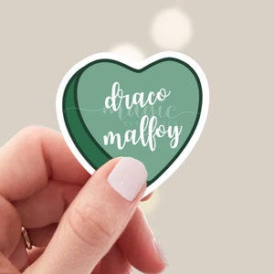 green and white candy heart sticker: draco malfoy